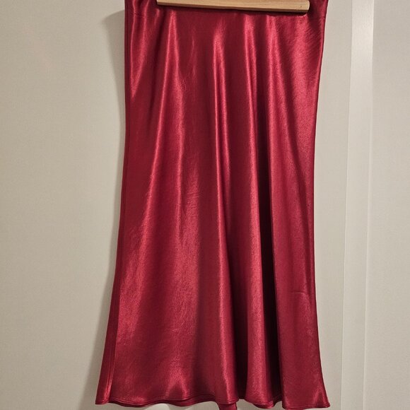 Babaton Pink Slip Satin Midi Skirt - Picture 4 of 4